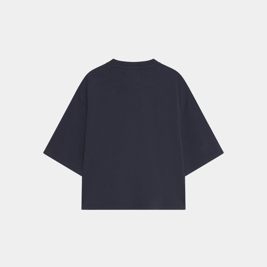 Ropa eme | Logo Navy Cropped Boxy Tee