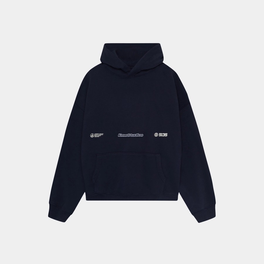 Ropa eme | Grin Dark Navy Oversized Hoodie