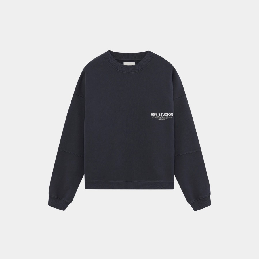 Ropa eme | Iconic Navy Oversized Crewneck