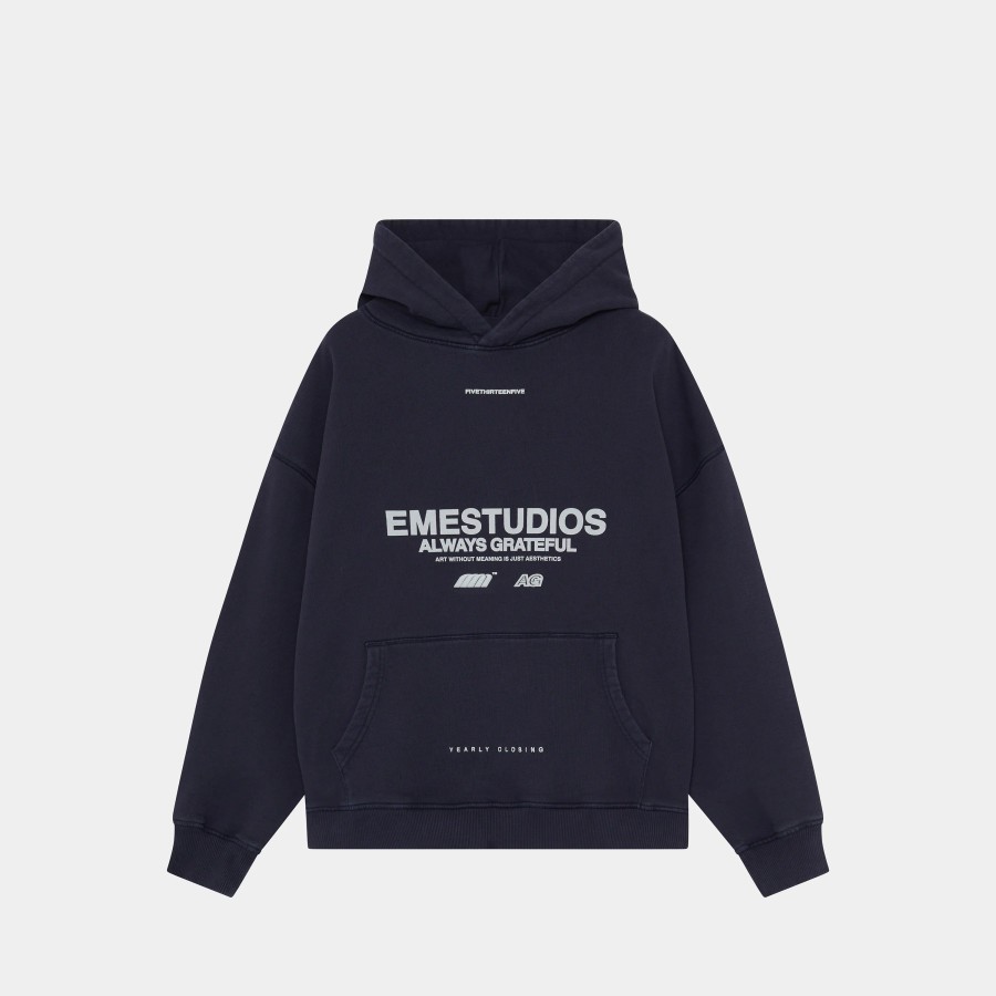 Ropa eme | 3N Row Navy Oversized Hoodie