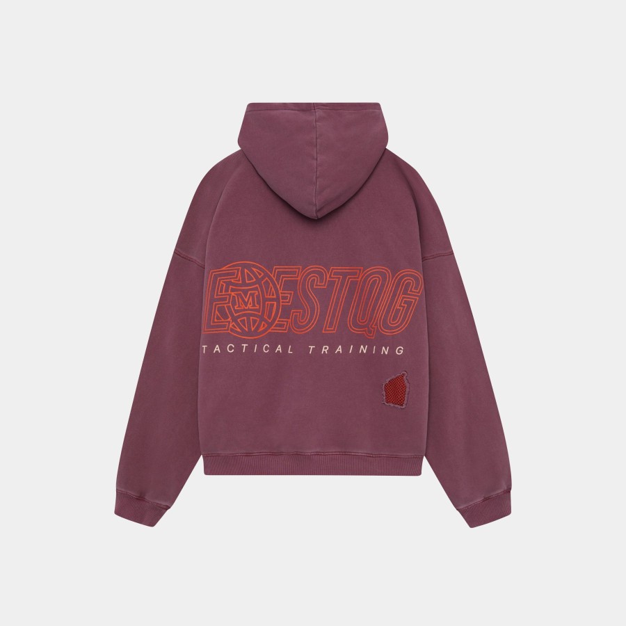 Ropa eme | Tatter Merlot Oversized Hoodie